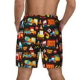 thumbnail image 3 of Kdxio Construction Truck Print Men'S Swim Trunks With Compression Liner 7 Inch Inseam Quick Dry Swim Shorts, 3 of 7
