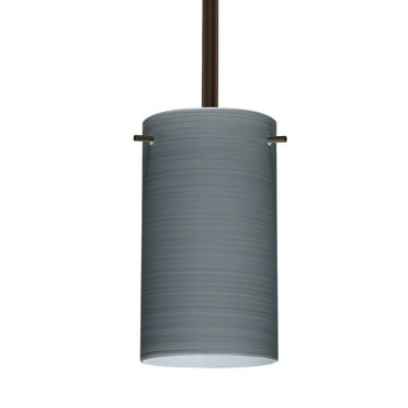 1TT-4404TN-BR-Besa Lighting-Stilo 7 - 1 Light Stem Pendant In Contemporary Style-7 Inches Tall and 4 Inches Wide-Bronze Finish-Titan Glass