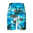 thumbnail image 4 of WAENQINLA Mens Swimsuit Trunks Summer Elastic Wiast Beach Shorts Quick Dry Drawstring Board Shorts Trendy Palm Tree Pattern Lightweight Swimwear Men's Shorts Under 10, 4 of 4