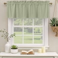 thumbnail image 3 of Sage Green Valances for Windows, Decorative Rod Pocket Window Valance Curtains, Farmhouse Sage Green Decor Short Curtain Drapes for Kitchen/Bathroom/Living Room, 2 Panels, 60" W x 18" L, 3 of 8