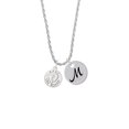 thumbnail image 2 of Delight Jewelry Silvertone Baby on Board with Feet Silvertone Script Initial Disc - M - Charm Necklace, 20"+3", 2 of 4