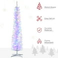 thumbnail image 5 of 7FT White Slim Pencil Artificial Christmas Tree, 500 Tips with 250 Colorful LEDs (8 Modes), Flame Retardant, Sturdy Base, Indoor Holiday Decor, 5 of 7