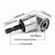 thumbnail image 2 of 1pc Right Angle Drill Bit and 3pcs 1/2" 3/8" 1/4" Socket Adapter Kit Angle Head 105 Degree Screwdriver Magnetic Quick Change Electric Drill, 2 of 4