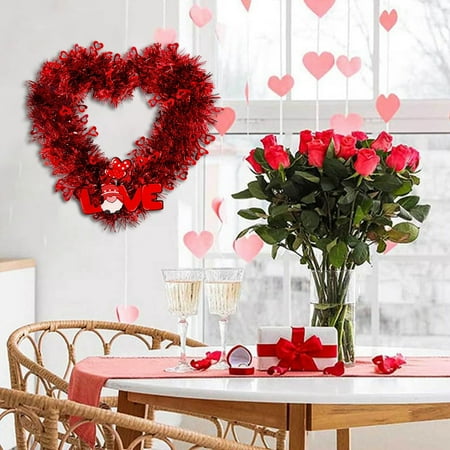 

Weerihhol Valentine s Day Garland Valentine s Day Party Wedding Scene Layout Decoration Heart Shaped Garland Huge Outdoor Christmas Wreath