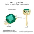 thumbnail image 6 of Rosec Jewels Lab Grown Emerald Statement Engagement Ring (12mm Cushion Cut, AAAA Grade) - Emerald Diamond Ring - with Jewelry Box, 14K Yellow Gold, US 12.50, 6 of 7