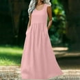 thumbnail image 2 of VEKDONE Sleeveless Maxi Dresses Women Summer Linen Flowy Long Sundresses Casual Loose Fit Beach Dresses Trendy Travel Vacation Clothes Pink XL, 2 of 7