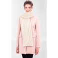 thumbnail image 2 of Aran Woollen Mills Irish Traditional Scarf Cold Weather Knit Wrap for Women 100% Premium Soft Merino Wool Made in Ireland | Natural White, 2 of 3