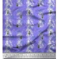 thumbnail image 1 of Soimoi Purple Cotton Cambric Fabric Artistic Leaves Print Fabric by the Yard 42 Inch Wide, 1 of 1