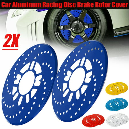 2pcs Car Wheel Brake Disc Cover Vehicle Decorative Rotor Cross Drilled