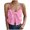 Pink, variant on XFeng Women Big Bow Front Crop Cami Top, Split Hem Spaghetti Strap Blouse