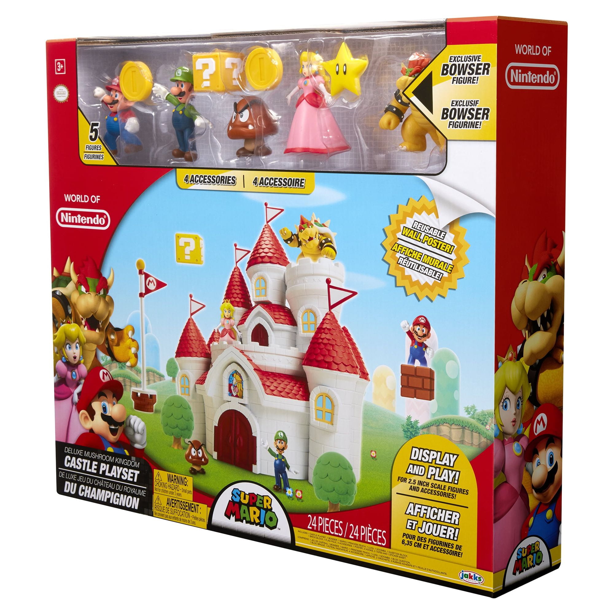 Nintendo Super Mario Deluxe Mushroom Kingdom Castle Playset