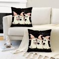 thumbnail image 4 of Halloween Pillow Covers 18x 18 Inch Set of 2 Pink Cute Boo Ghost Black Throw Pillow Covers Indoor Outdoor Decorative Pillow Case for Sofa Couch Bed Living Room Halloween Decor, 4 of 6