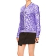 thumbnail image 4 of Womens Long Sleeve Sequin Front Zip Jacket Long Sleeve Ribbed Cuffs Outerwear Tops, 4 of 6