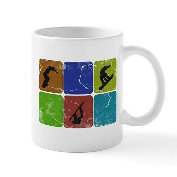 CafePress - Snowboarding Vintage Snowboarder Mug - 11 oz Ceramic Mug - Novelty Coffee Tea Cup