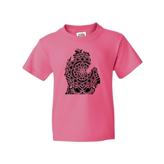 Inktastic Michigan Silhouette Mandala Youth T-Shirt