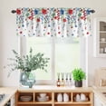 thumbnail image 5 of 3 Piece Kitchen Curtains and Valances Set Independence Day Cafe Curtains 36 Inch Length Eucalyptus Leaves Country Flowers Valance & Tier Curtain for Living Room Bedroom Small Window 54"x18"+27"x36"*2, 5 of 6
