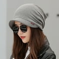 thumbnail image 1 of Bonnet en Coton pour Femmes Épais Chaud Coupe-Vent Simple de Couleur Unie, 1 of 3
