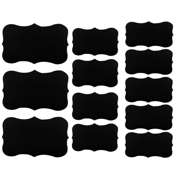Wrapables® Set of 32 Chalkboard Labels in Various Sizes for Organizing, Labeling, and Weddings - Fancy Rectangle