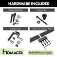 thumbnail image 3 of Homacer Black Rustic Double Track U-Shape Bypass Sliding Barn Door Hardware Kit, for Two/Double Doors, 15ft Long Flat Track, Classic Design Roller, Heavy Duty, for Interior & Exterior Use, 3 of 6