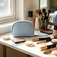thumbnail image 6 of Blue Polka Dot Toiletry Bag, Waterproof Travel Makeup Bag with Large Capacity Storage and Zipper Closure, Portable Cosmetic Organizer for Women Travel Vacation Business Trips, 6 of 6