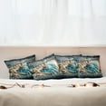 thumbnail image 4 of Ambesonne Fantasy World Throw Pillow Cover Pack of 4, Balcony to the Ocean, 4 Pcs-20" x 20", Dark Turquoise and Ecru, 4 of 5