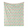 thumbnail image 1 of Cartoon Soft Flannel Fleece Blanket, Funny Colorful Children Theme Pattern with Alpaca Mountain and Cactus Exotic Leaves, Cozy Plush for Indoor and Outdoor Use, 50" x 70", Multicolor, by Ambesonne, 1 of 6