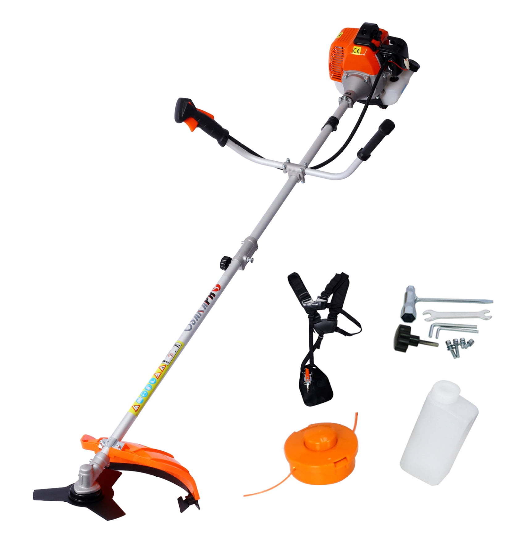 52cc Gas Weed Eater String Trimmer Brush Cutter, 2-in-1, 18"/10", Shoulder Strap