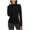 Black（Thicken）, variant on Coorders Women's Thermal Fleece Top, Stretch Fleece Women's Long Sleeve Turtleneck Base Layer Top,Red,Size XXL
