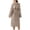 Grey, variant on Womens Double Pocket Hooded Flannel Robe Soft Warm Reversible Lounge Wear Home Bathrobe