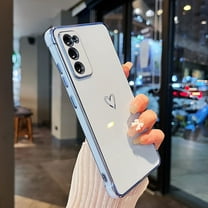 Designed for Samsung Galaxy S20 FE 5G Case,Cute Plating Edge Love Hearts Pattern with Camera Lens Protection Phone Cover for Girls Women,Blue