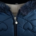 thumbnail image 5 of QUDDERR 1-5T Girl's Hooded Coat Jacket for Kids Toddler Winter Thickened Parka Coat Girls Warm Cotton-Padded Outwear, 5 of 9
