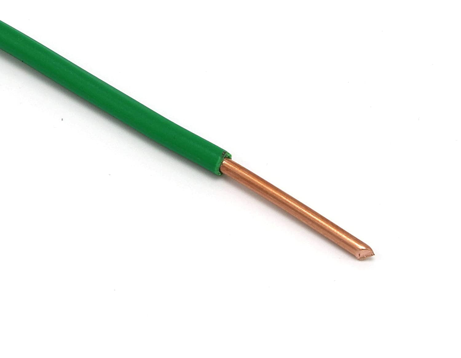 Solid Copper Grounding Wire - Proudly Made in America - Ground Protection Satellite Dish Off-Air TV Signal - UV Jacketed Antenna Electrical Shock # 12 Gauge AWG THHN - Green 25 FT