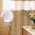 thumbnail image 4 of No Hook Shower Curtain, Abstract Polka Dot Shower Curtains for Bathroom with See Through Top Window, Geometric Dotted Stripes Farmhouse Brown Waterproof & Washable Bath Curtain 66"x72", 4 of 9