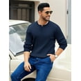 thumbnail image 3 of COOFANDY Men's Henley Sweater Crewneck Pullover Sweater Textured Long Sleeve Knitted Sweaters, 3 of 6