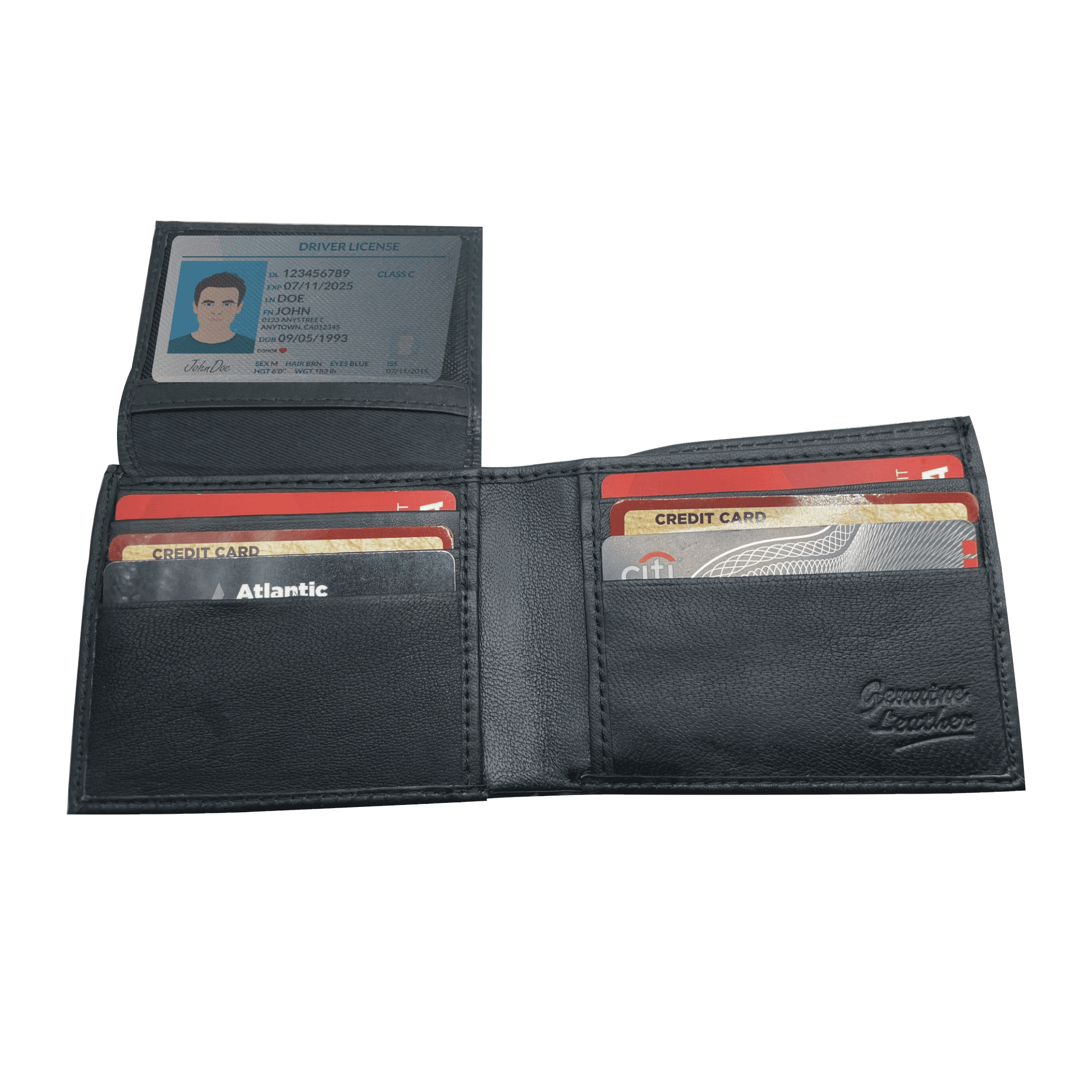 J. Buxton Men's Houston RFID Front Pocket Slimfold Leather, Black