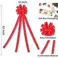 thumbnail image 2 of OMA Christmas Tree Topper Christmas Wreath Bow, 52 * 13 inches Tree Toppers Bow with Letter Patterned Ribbon for Xmas Tree Christmas Rustic Farmhouse Home Holiday Party Decorations Red, 2 of 14