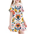 thumbnail image 1 of RXIRUCGD 2025 Vêtements d'Été pour Enfants 3-12 Ans Mode Imprimée Pyjama Rêveur Mi-Mollet Chemise de Nuit, 1 of 4