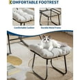thumbnail image 6 of Outdoor Oversized Lounge Chair with Footrest, Papasan Rocking Chair with Ottoman and Sturdy Metal Frame, Patio Rattan Egg Rocker for Balcony Backyard Porch Bedroom, White, 6 of 8