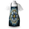 thumbnail image 3 of Compass Apron Navigation Golden Compass with Windrose and Helm on a Wavy Backdrop Maritime, Unisex Kitchen Bib Apron with Adjustable Neck for Cooking Baking Gardening, Yellow Navy Blue, by Ambesonne, 3 of 3