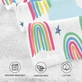 thumbnail image 3 of GZHJMY Cartoon Rainbow Print Pure Cotton Hand Towels for Bath Decorative Guest Towels Fingertip Towels for Bathroom Spa Gym, 2-Piece, 16 x 28 inches（134）, 3 of 7