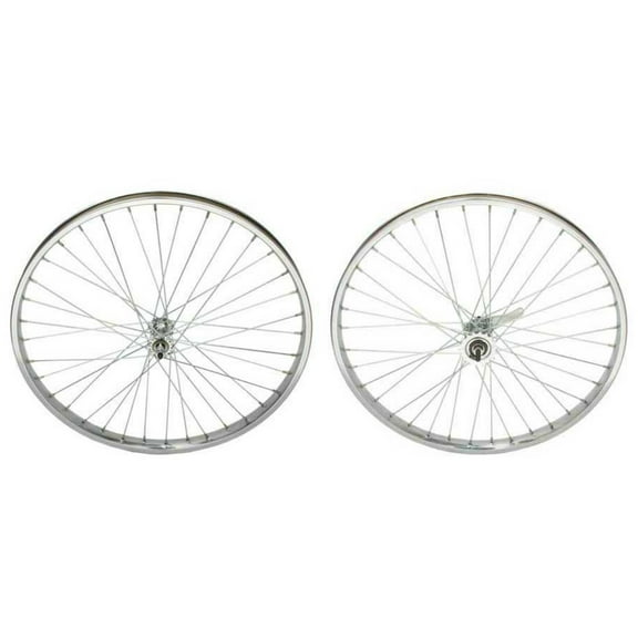 Chrome Steel 26" by 2.125" Wheel Set. Front and Back Coaster Wheel.