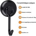 thumbnail image 2 of Powerful Magnetic Hooks, Easy Assemble For Heavy Duty Use In Industrial, Office, And Commercial Settings, Black, 6pcs, 2 of 5
