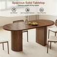 thumbnail image 6 of Hommpa 71" Dining Table for 6,Modern Oval Kitchen Table With Wood Strip Base,Long Dining Room Tables for Kitchen Dining Room Living Room,Walnut, 6 of 13