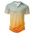 thumbnail image 4 of Njoeus V Neck T Shirts Men Workout Shirts For Men Mens Casual Slim Fitted Henleys Shirts Short Sleeve Fashion Gradient T-Shirts For Men Big & Tall S-5Xl Mens Dress Shirts On Clearance, 4 of 5