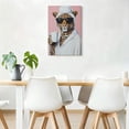 thumbnail image 6 of Leopard In Bathrobe With Coffee Framed Canvas Wall Art - Funny Animal Portrait Print, Whimsical Bathroom Decor, Modern Humor Art For Home 24*36inch(60*90cm), 6 of 6