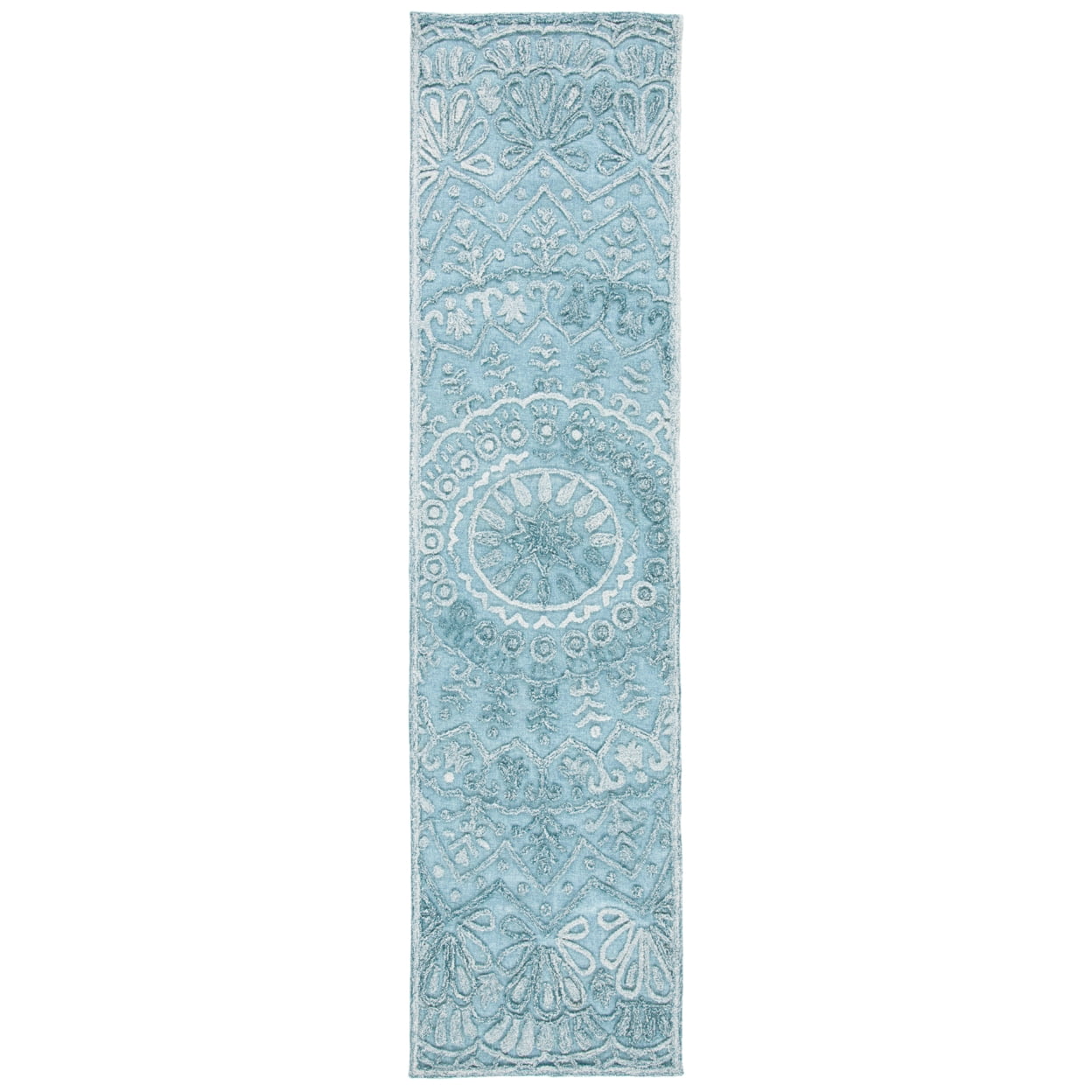 SAFAVIEH Trace Montague Medallion Area Rug, Turquoise/Green, 6' x 6' Round