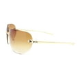 thumbnail image 3 of Diva Leopard Jewel Hinge Rimless Curved Wrap Lens Sunglasses Gold - Brown, 3 of 4
