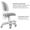 thumbnail image 4 of Ergonomic Kids Desk Chair, Child's Children Student Study Office Computer Chair, Adjustable Height and Seat Depth, Detachable Footrest and Lumbar Support (Grey, W/Chair Slipcovers), 4 of 5