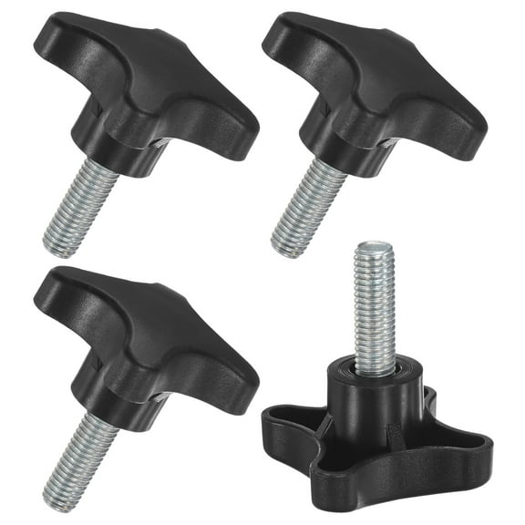 Uxcell 4-Pack Star Clamping Knobs, M10x30mm Hand Tightening Screws Handle 60mm