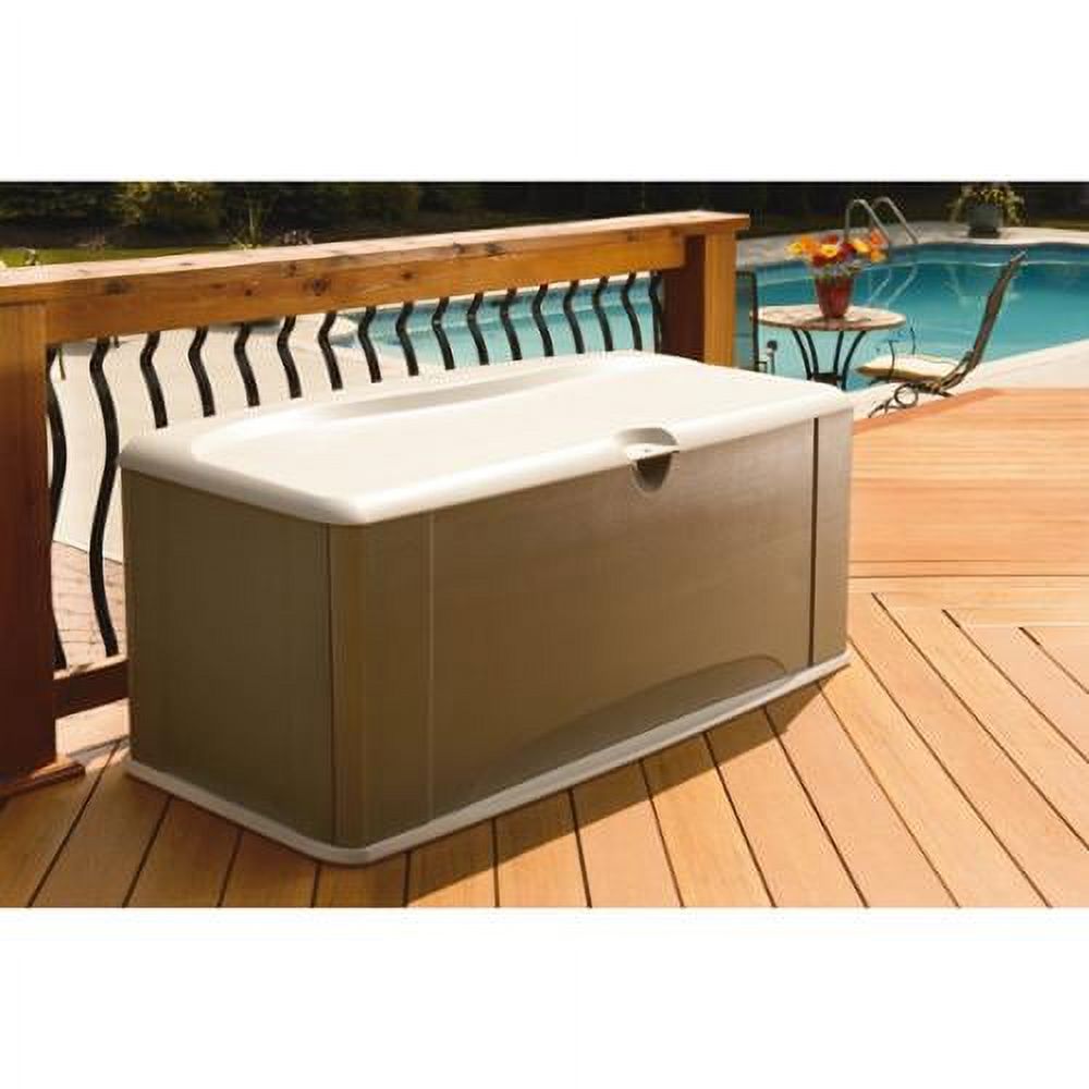Rubbermaid Outdoor Extra-Large Deck Box with Seat, Gray & Brown, 121 Gallon - image 2 of 5